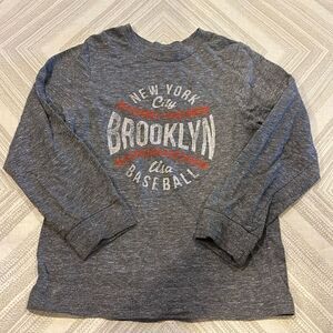 Retro Brand Boys ‘NY City Brooklyn USA Baseball’ L/S Grey Shirt